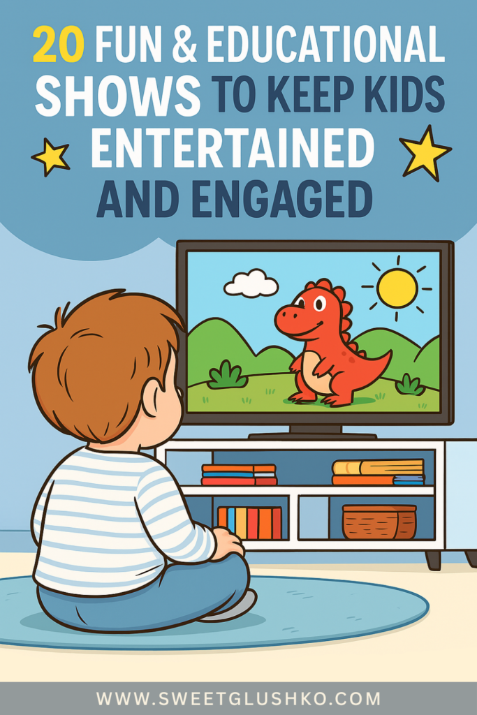 Young child sitting on the floor watching an educational show for kids in a cozy living room, promoting fun and kid-friendly learning.