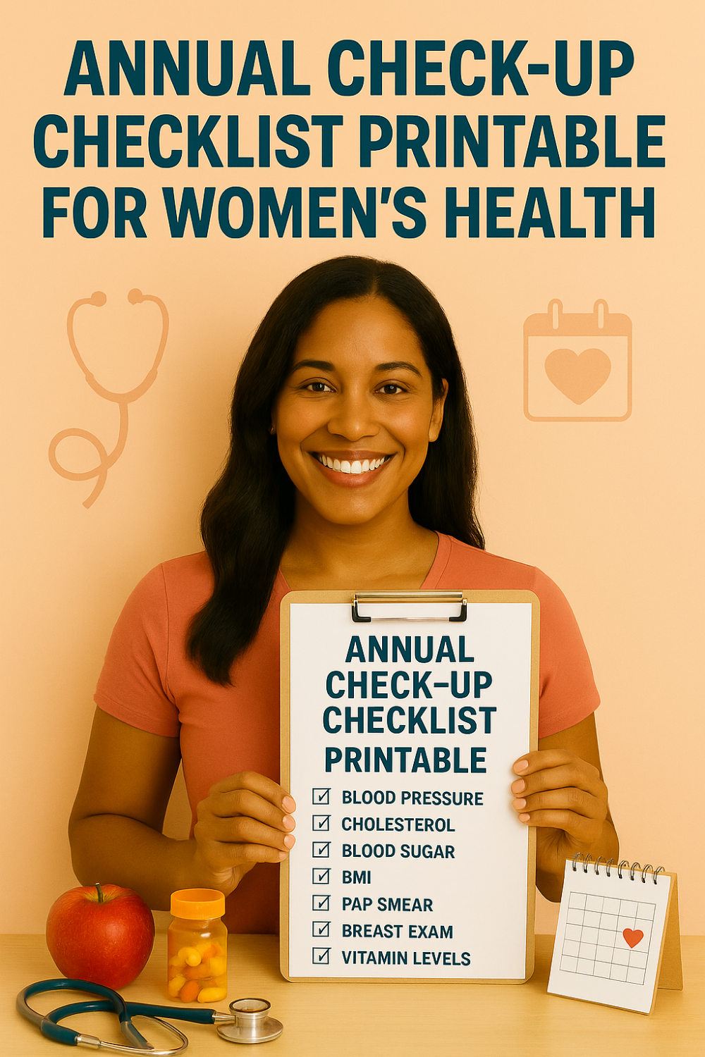 Annual Check-Up Checklist Printable for Women’s Health